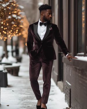 Burgundy tuxedo outlet suit